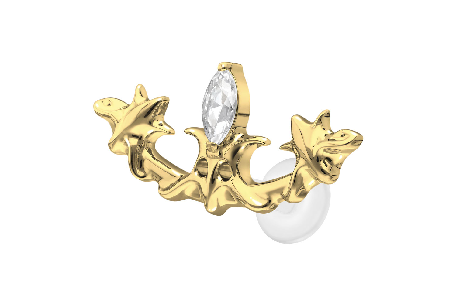 PTFE Labret Piercing mit Innengewinde + Titan-Aufsatz GOTISCHES DESIGN